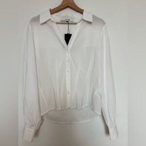 Joe’s women pleated dress shirt white. 100% cotton
